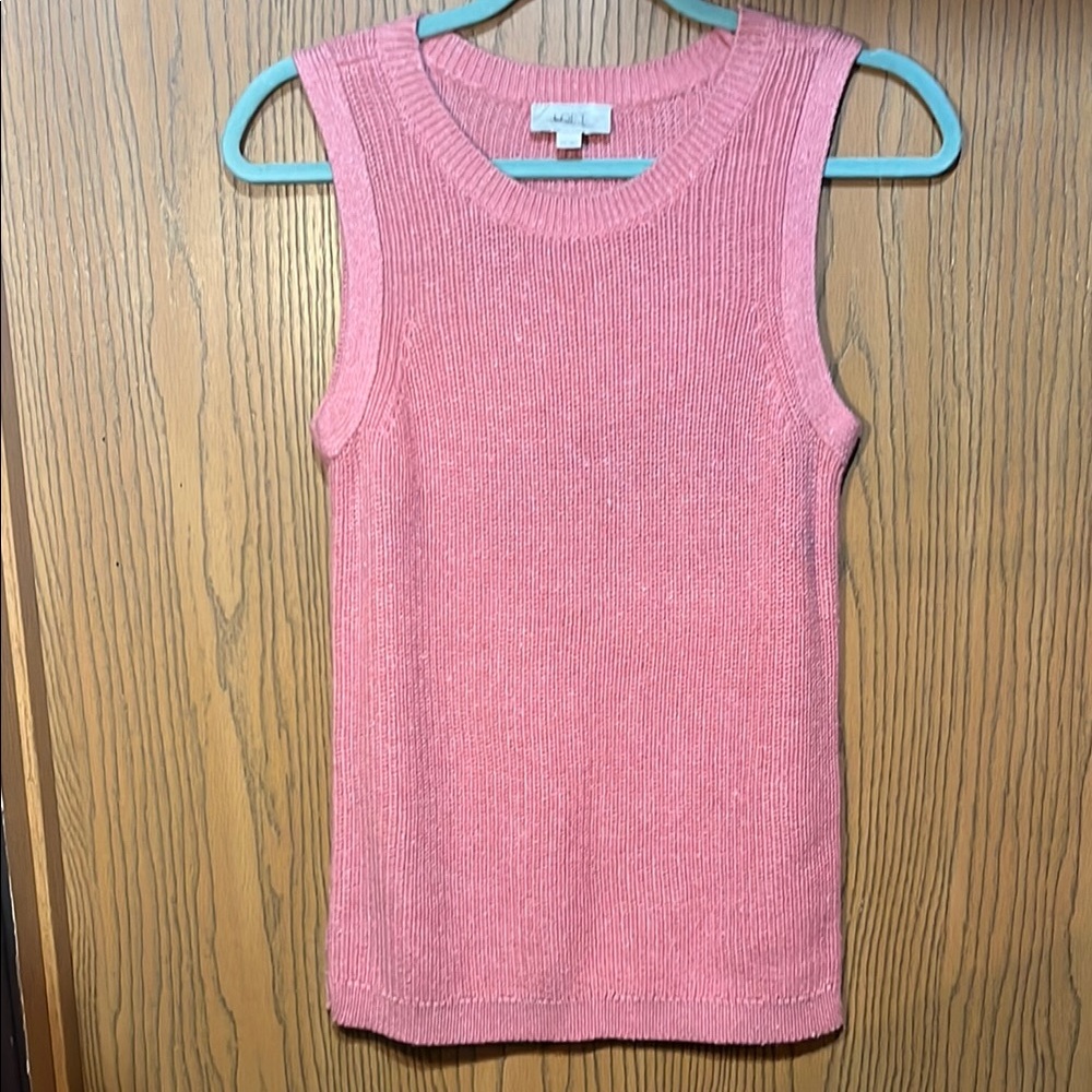 Loft knitted 97% cotton pink tank top